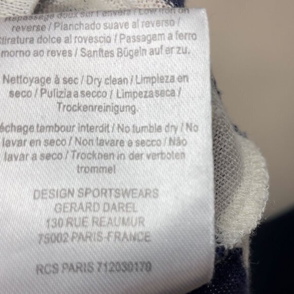 GERARD DAREL 100% Linen Boat Neck Classic Striped Navy White T-Shirt Top sz 1 - Picture 6 of 6